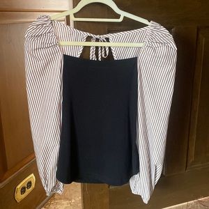 Anthropology blouse black with stripes Brand MaEve - never worn, original tags.